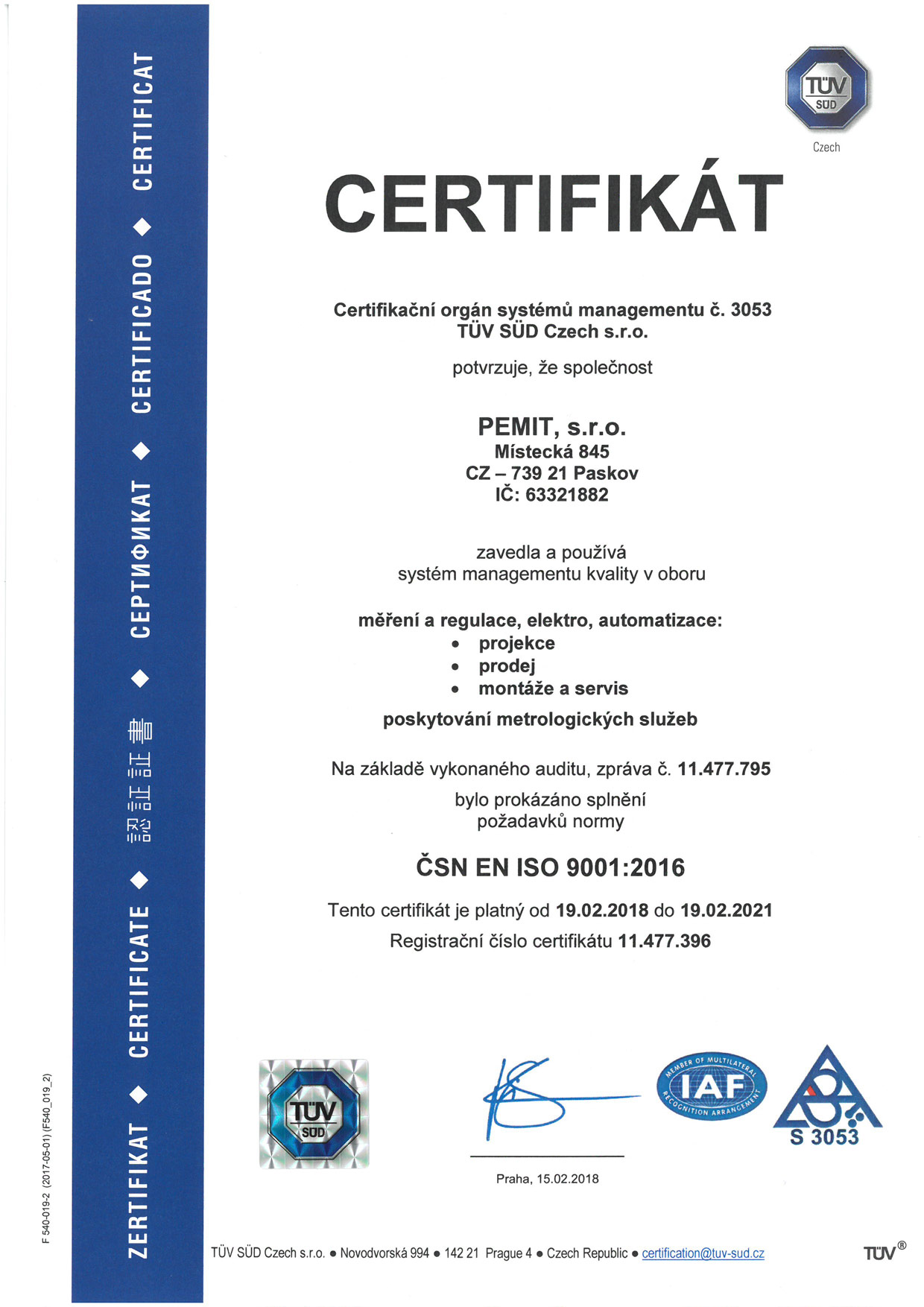 CSN EN ISO 9001 2016 CZ 1